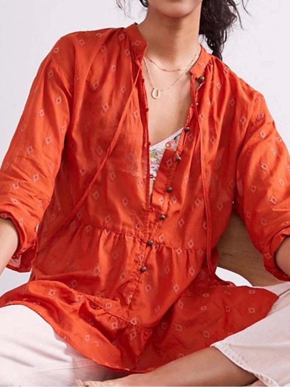 Anthropologie Pilcro Tiered Tunic Blouse